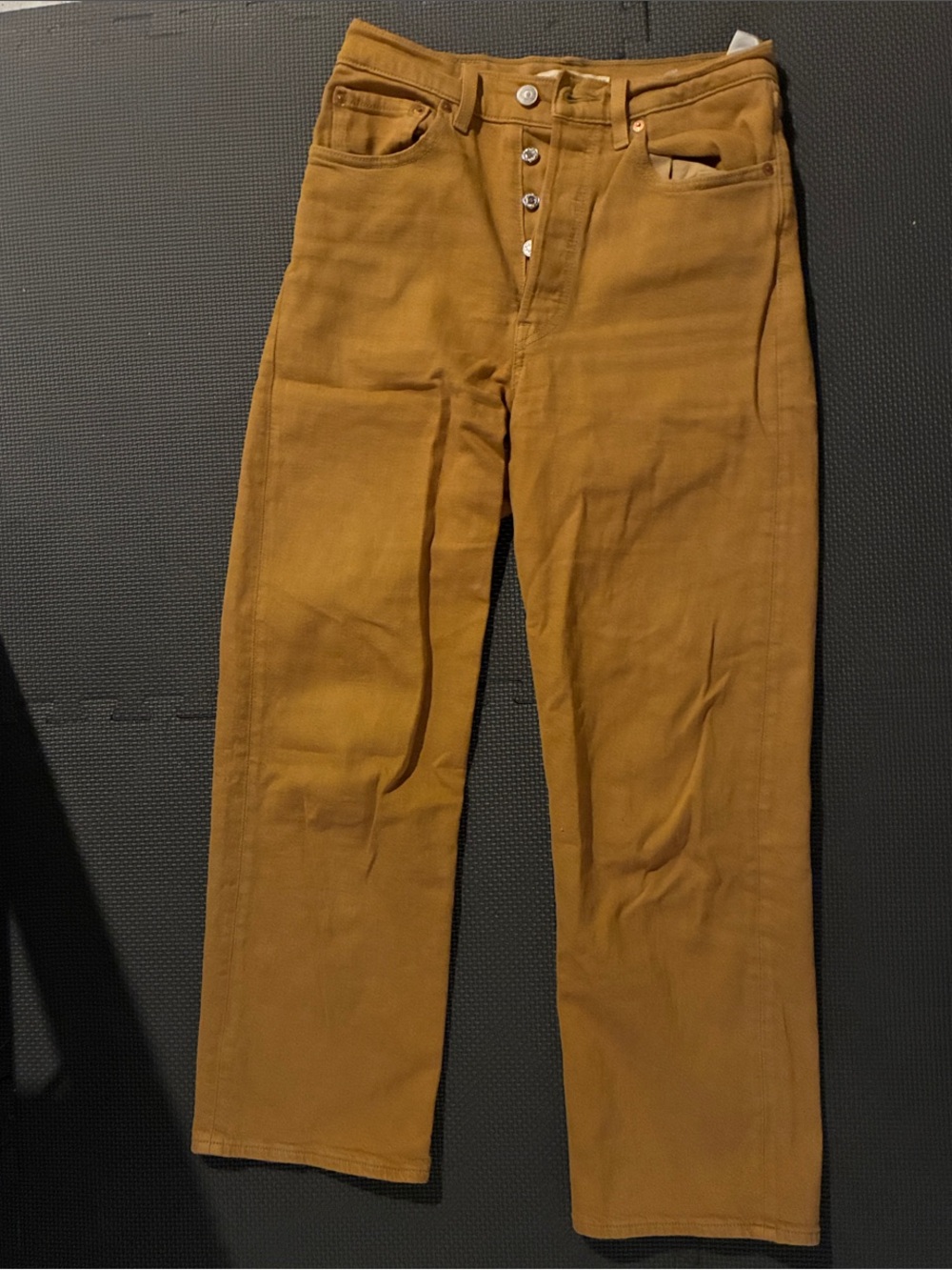 Levi's Women's Straight-Leg Jeans in Mustard Brown